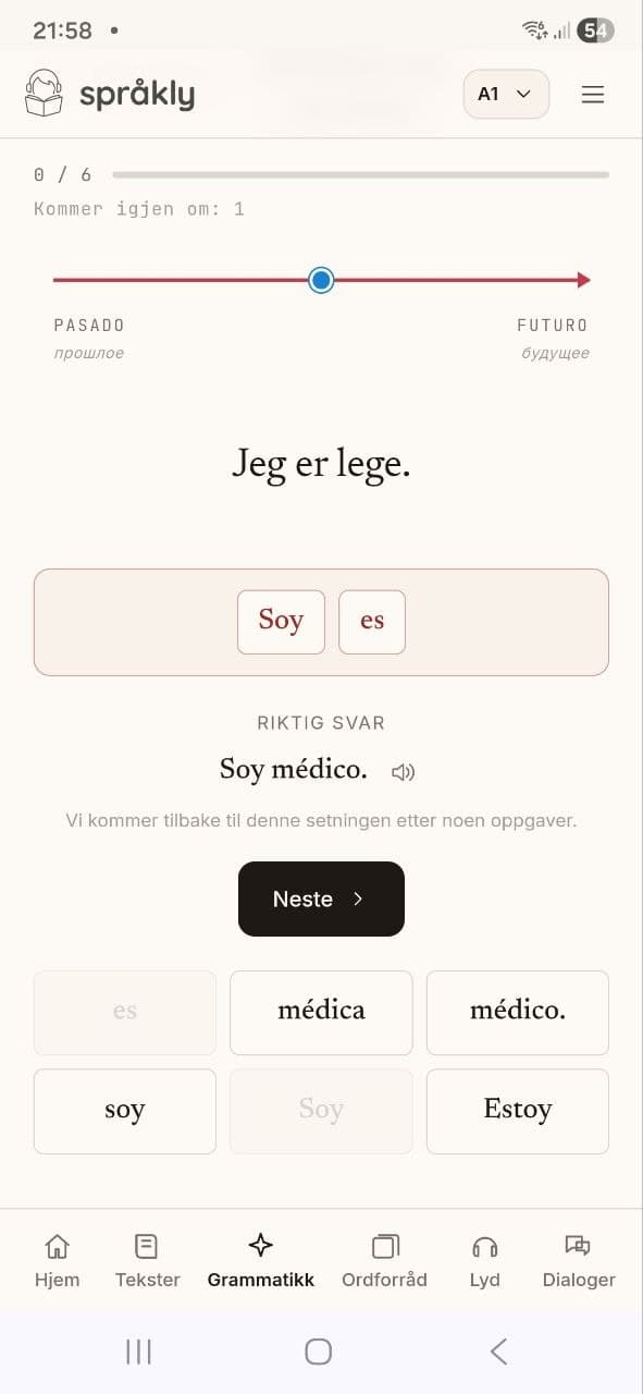 Grammatikk i korte øvelser